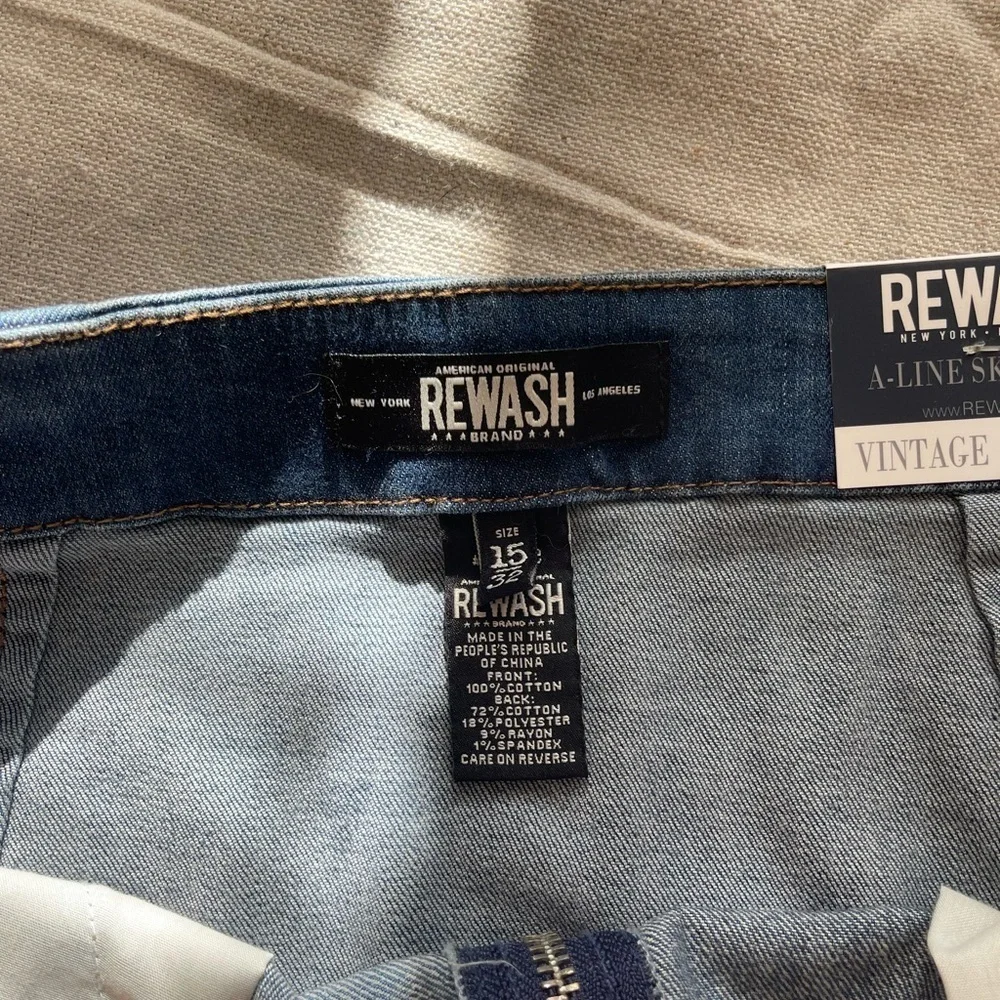 Rewash zip up denim mini skirt